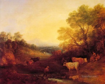 paisaje con ganado Pinturas al óleo